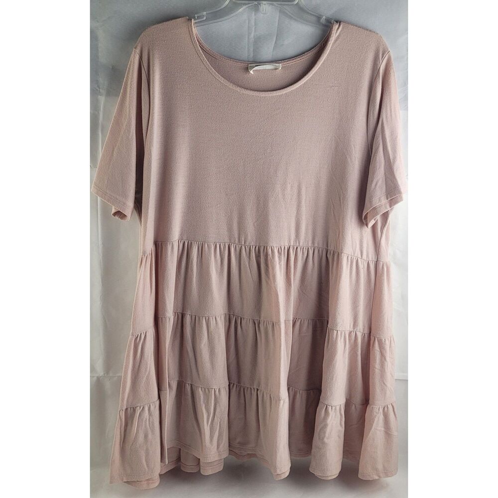 Zenana Premium Pink Tiered Dress Sz 2x